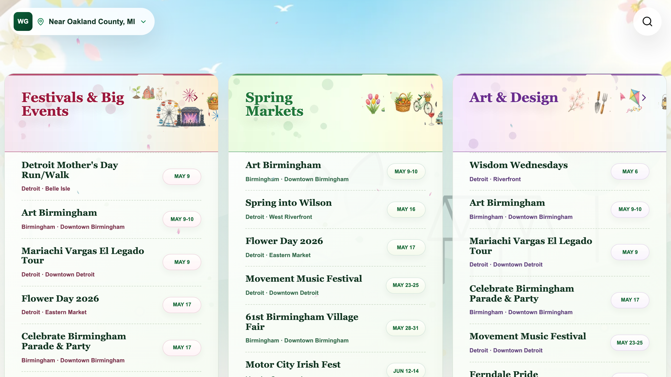 NearbyVibz local events product preview