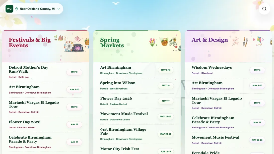NearbyVibz local events product preview
