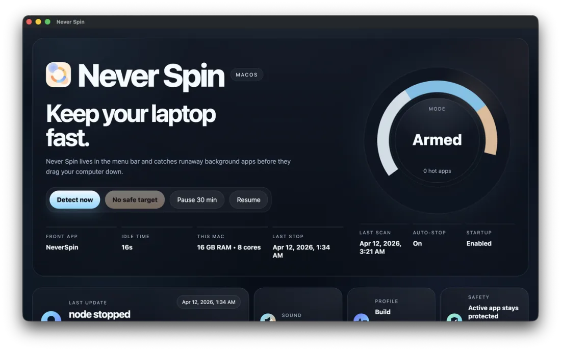 Never Spin product preview